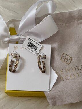 KENDRA SCOTT Emery Hoop Earrings in Multi Mix/Gold